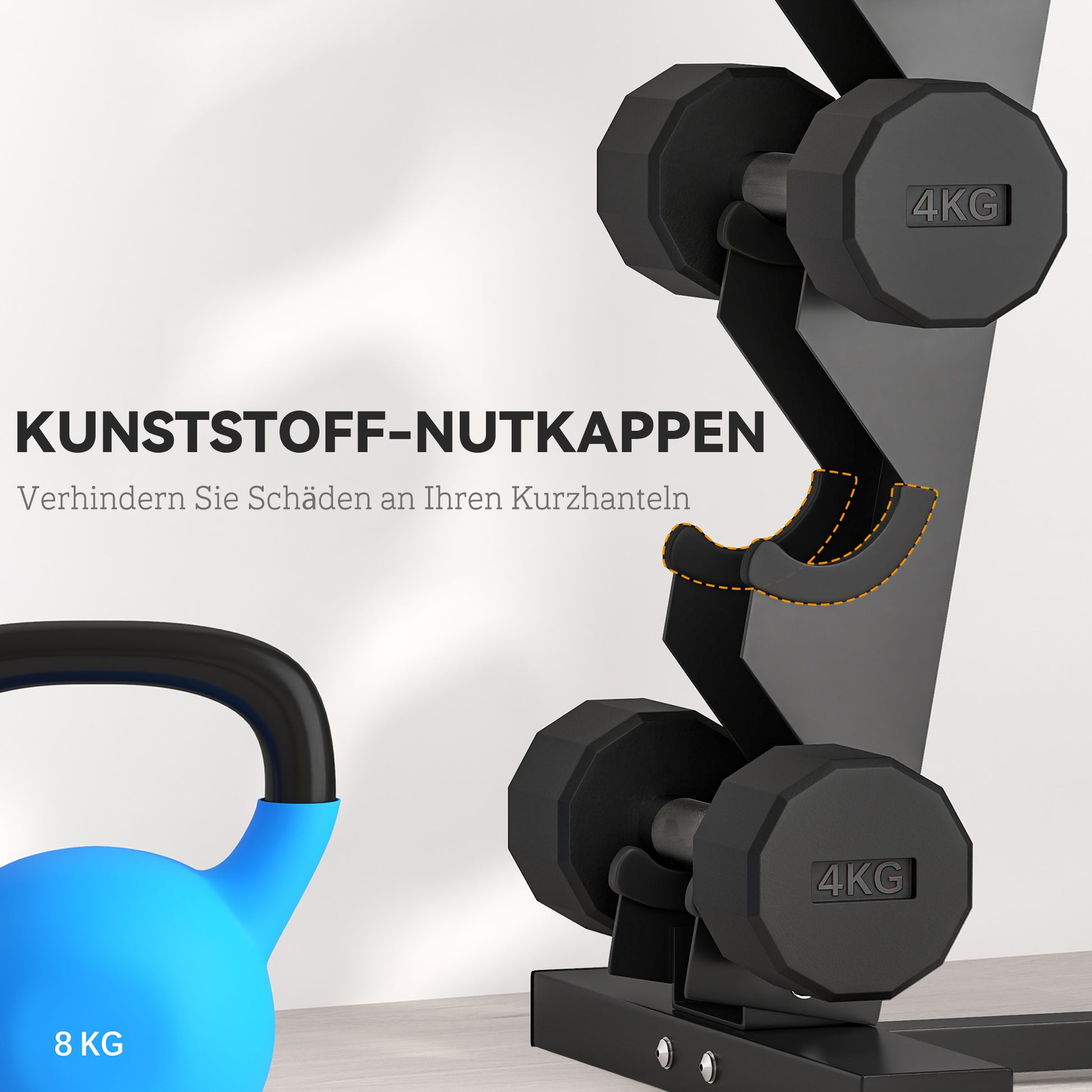 SPORTNOW Dumbbell Rack, Dumbbell Stand for 10 Dumbbells, Dumbbell Rack with 5 Levels, Dumbbell Tree with Steel Frame, Dumbbell Stand up to 100 kg Load Capacity Squat Rack Dumbbell Stand