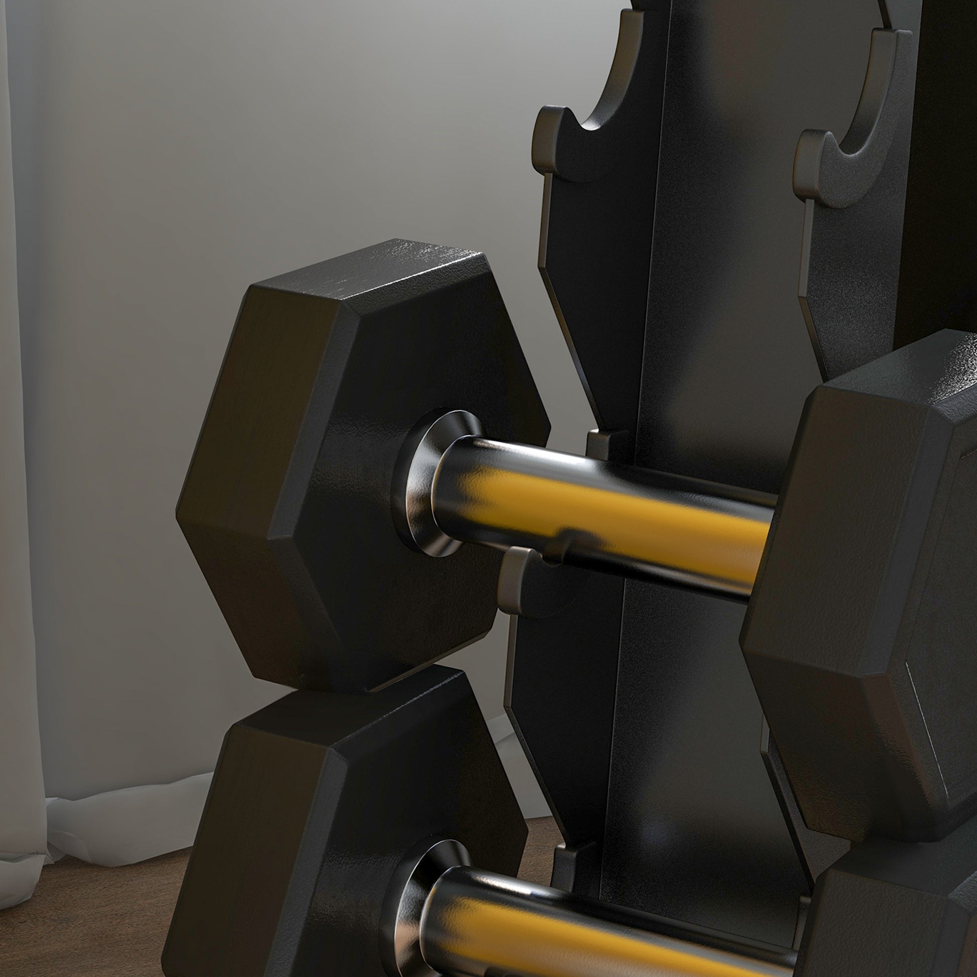 SPORTNOW Dumbbell Rack, Dumbbell Stand for 10 Dumbbells, Dumbbell Rack with 5 Levels, Dumbbell Tree with Steel Frame, Dumbbell Stand up to 100 kg Load Capacity Squat Rack Dumbbell Stand