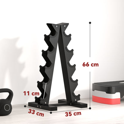 SPORTNOW Dumbbell Rack, Dumbbell Stand for 10 Dumbbells, Dumbbell Rack with 5 Levels, Dumbbell Tree with Steel Frame, Dumbbell Stand up to 100 kg Load Capacity Squat Rack Dumbbell Stand