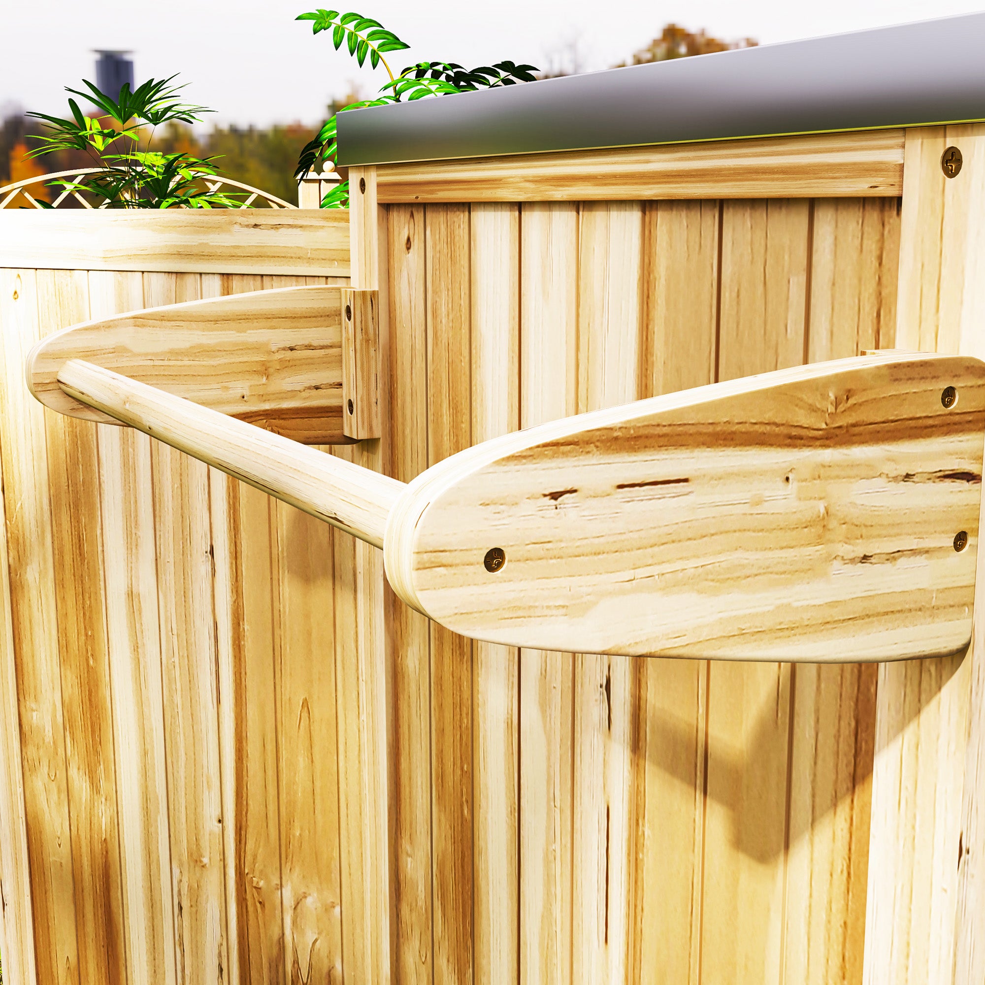 Grill Cart 6-Tier Serving Cart with Work Surface Towel Rack, BBQ Grill Table with Wood, Grill Side Table, Outdoor Trolley, Charcoal Grill for Garden, Patio 134.5x50x91.5cm Natural Wood