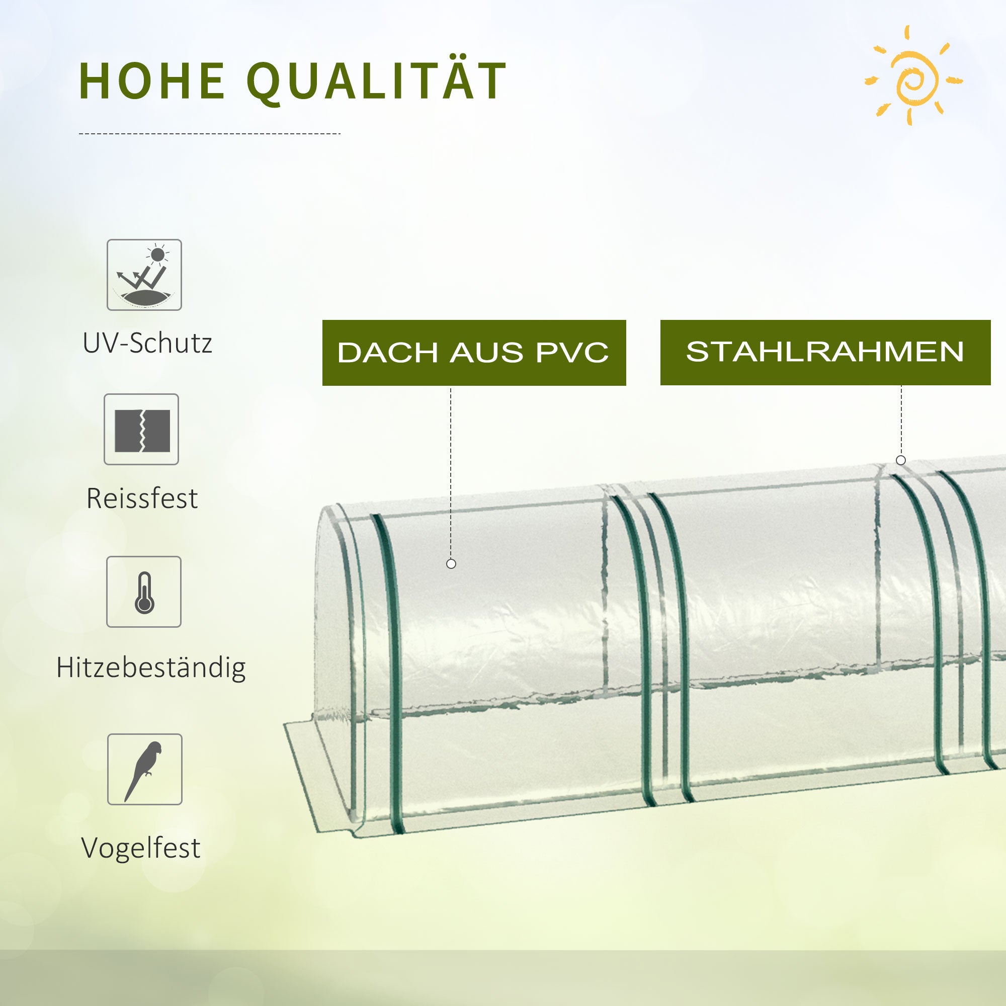 Greenhouse with Door, Winterproof Steel Frame Greenhouse, Greenhouse for Balcony, Garden, Tomato House 395x100x80cm, Tomato Greenhouse for Tomatoes, Vegetables, Flowers, Plants, Transparent