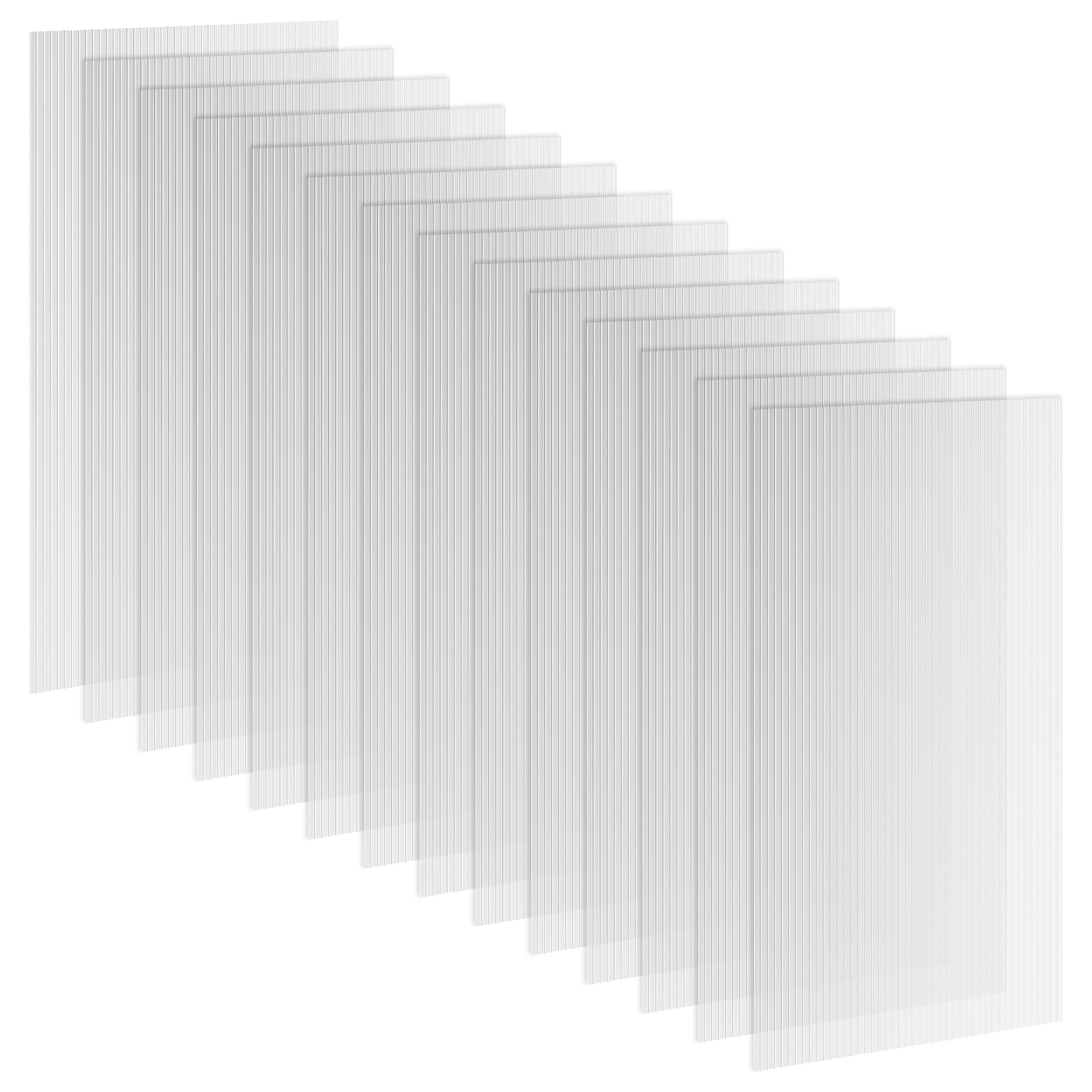 14 Double-Walled Polycarbonate Honeycomb Panels 4mm, UV-Resistant, Customizable, Transparent, Each Panel Size 121L x 61W cm