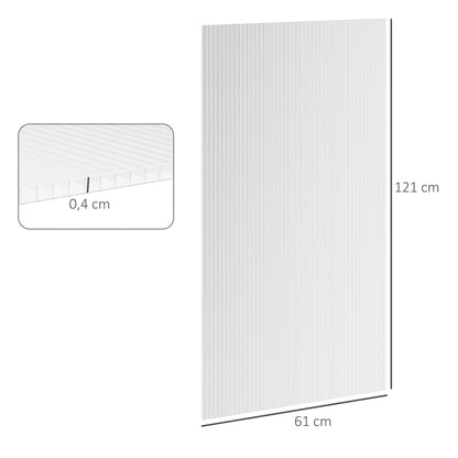 14 Double-Walled Polycarbonate Honeycomb Panels 4mm, UV-Resistant, Customizable, Transparent, Each Panel Size 121L x 61W cm