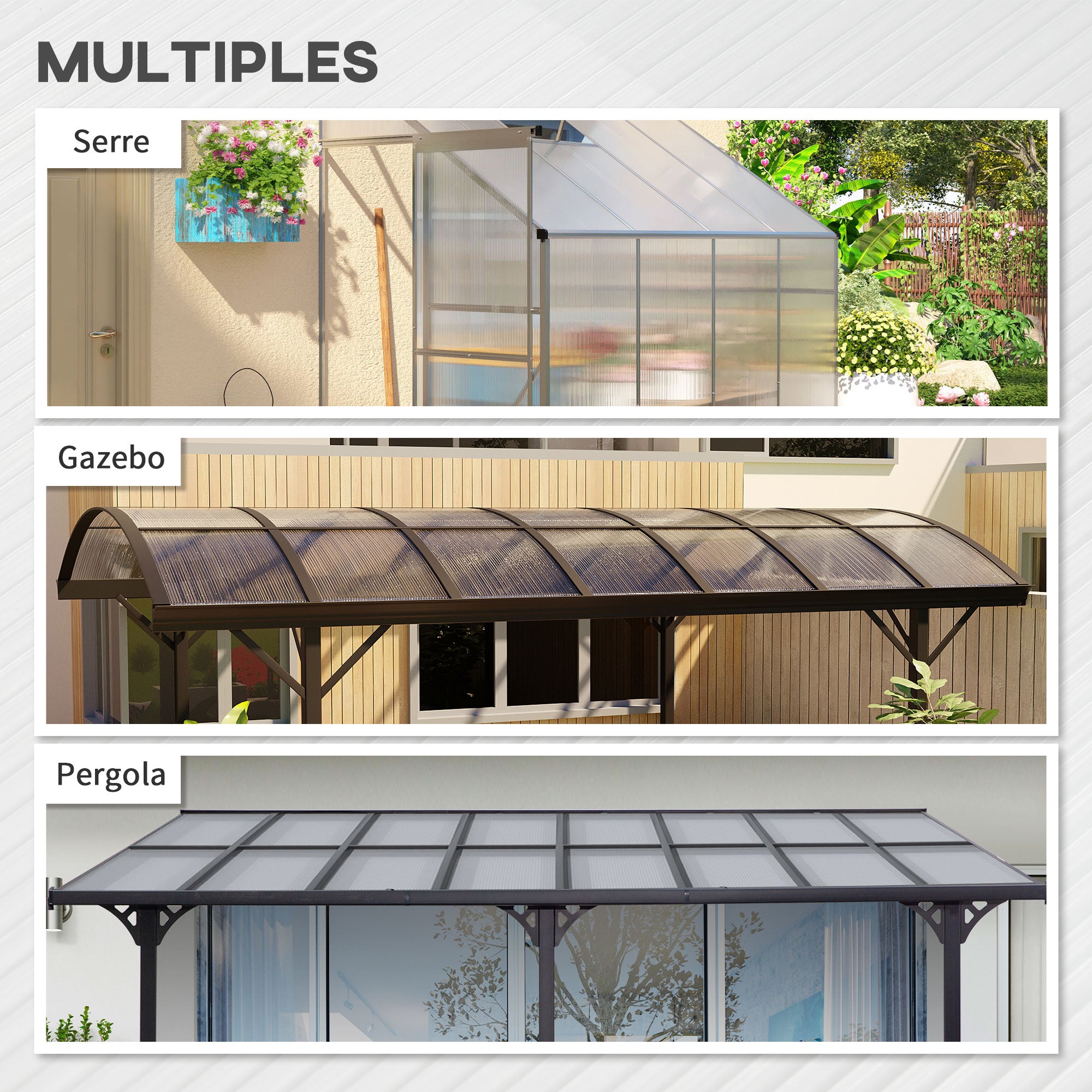 14 Double-Walled Polycarbonate Honeycomb Panels 4mm, UV-Resistant, Customizable, Transparent, Each Panel Size 121L x 61W cm