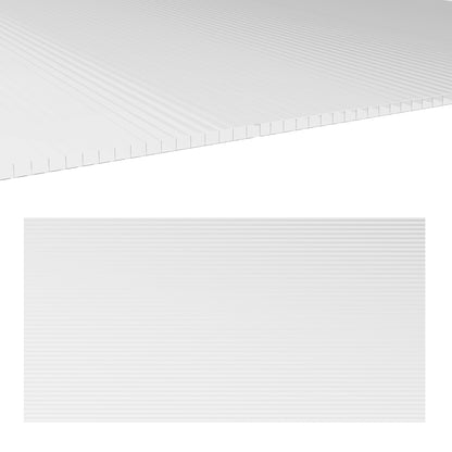 14 Double-Walled Polycarbonate Honeycomb Panels 4mm, UV-Resistant, Customizable, Transparent, Each Panel Size 121L x 61W cm