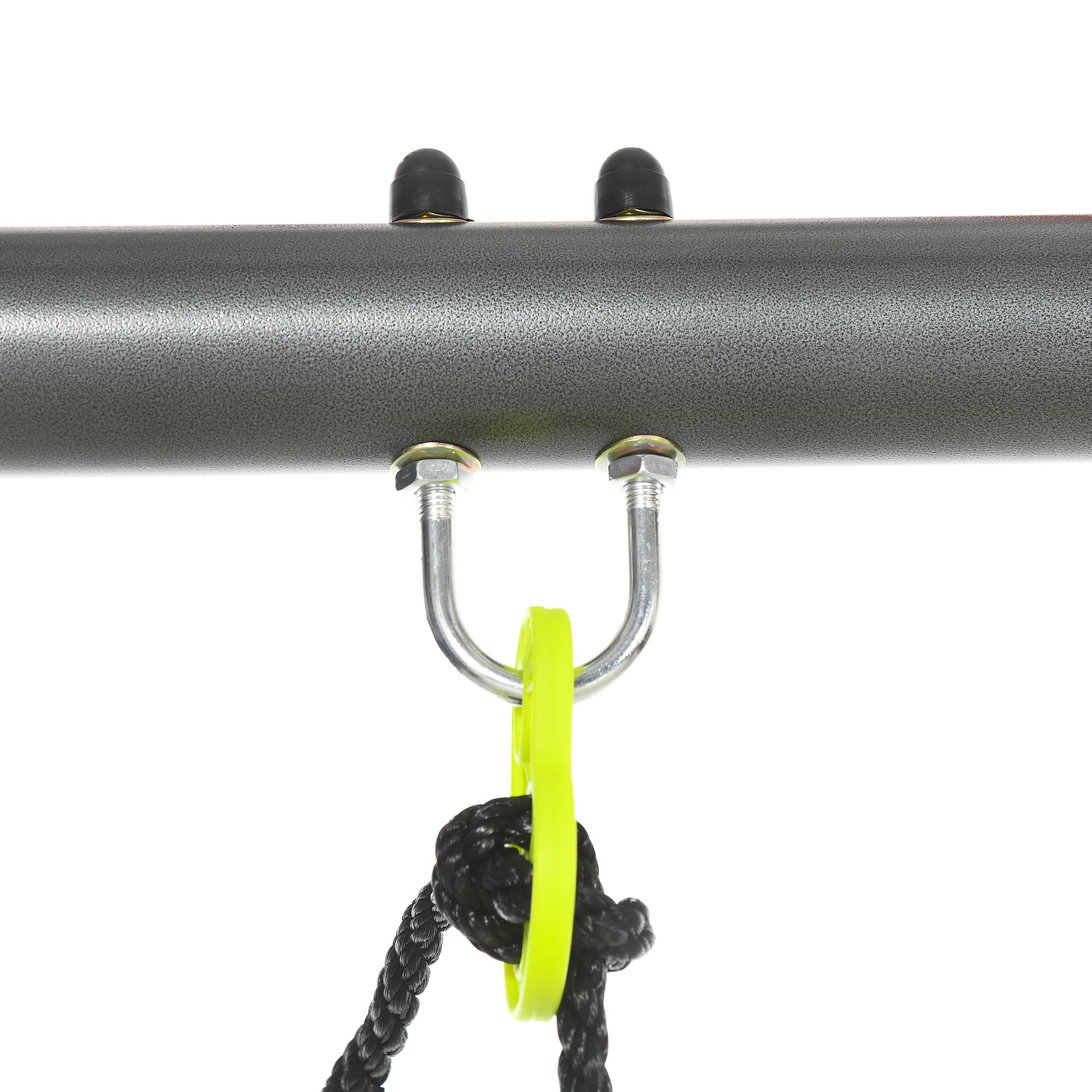 Children's Outdoor Swing Set with 2 Swings, Swivel Seats, and Steel Frame Swings for Kids 3-8 Years 355x184x186 cm Green