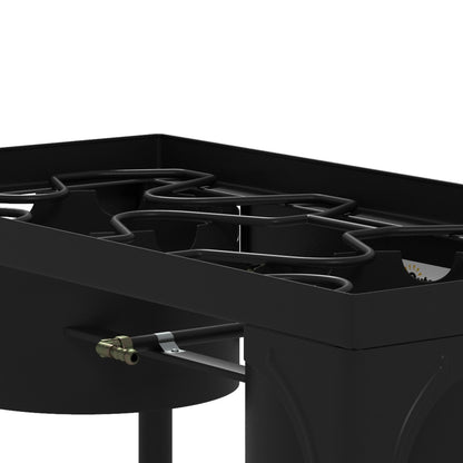 2-Burner Propane Stove Portable Gas Burner 150,000 BTU/h with 2 Removable Feet for Outdoor, Camping, Cast Metal, Dim. 79L x 40W x 73H cm