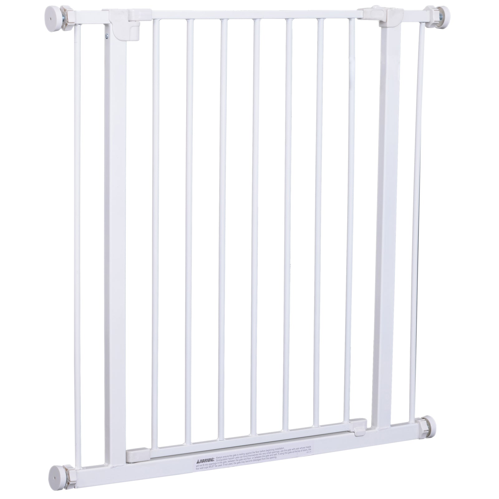 Expandable Pet Safety Gate Easy Installation with Pressure Mounts Durable Steel with Powder Coated Finish White 76x76-82cm