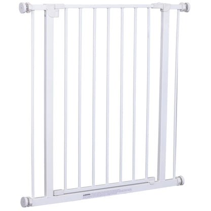Expandable Pet Safety Gate Easy Installation with Pressure Mounts Durable Steel with Powder Coated Finish White 76x76-82cm