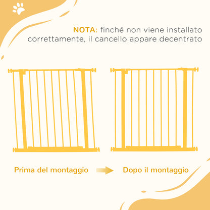 Expandable Pet Safety Gate Easy Installation with Pressure Mounts Durable Steel with Powder Coated Finish White 76x76-82cm