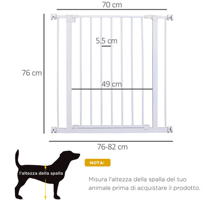 Expandable Pet Safety Gate Easy Installation with Pressure Mounts Durable Steel with Powder Coated Finish White 76x76-82cm
