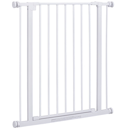 Expandable Pet Safety Gate Easy Installation with Pressure Mounts Durable Steel with Powder Coated Finish White 76x76-82cm