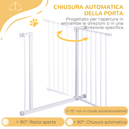 Expandable Pet Safety Gate Easy Installation with Pressure Mounts Durable Steel with Powder Coated Finish White 76x76-82cm