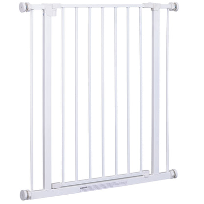 Expandable Pet Safety Gate Easy Installation with Pressure Mounts Durable Steel with Powder Coated Finish White 76x76-82cm