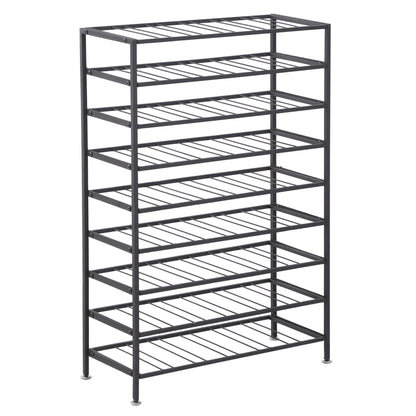 Wine rack bottle shelf capacity 54 bottles 63L x 25W x 91H cm black metal