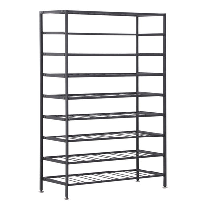 Wine rack bottle shelf capacity 54 bottles 63L x 25W x 91H cm black metal