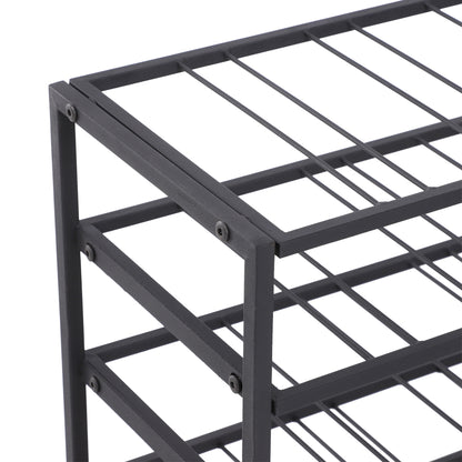 Wine rack bottle shelf capacity 54 bottles 63L x 25W x 91H cm black metal