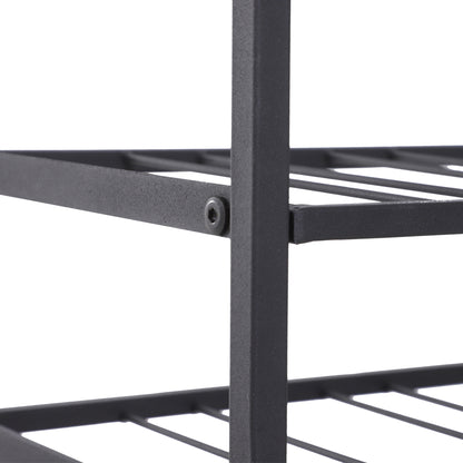 Wine rack bottle shelf capacity 54 bottles 63L x 25W x 91H cm black metal