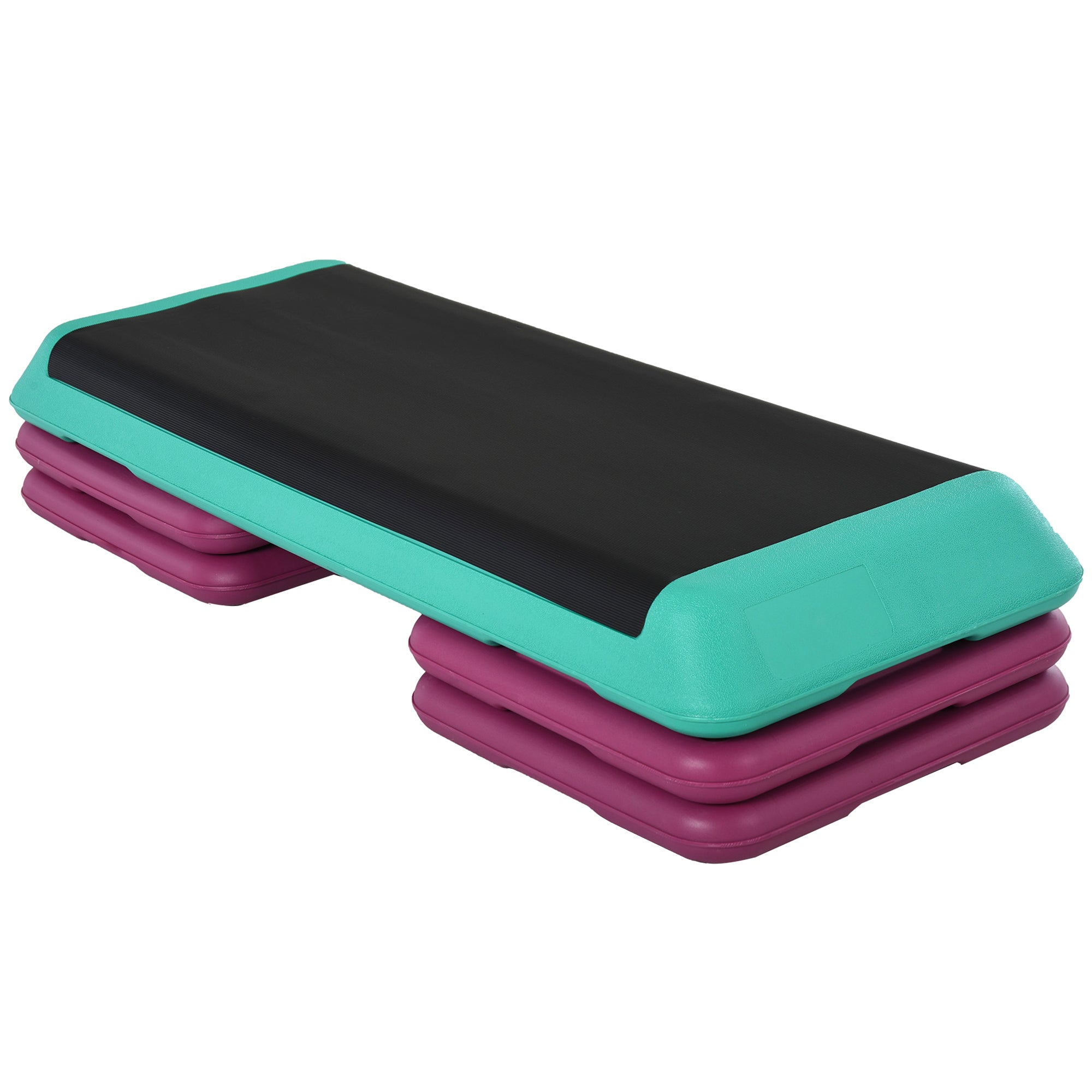Adjustable Height Fitness Stepper 3 Levels (10/15/20 cm) Non-Slip Step Bench for Home Gym Office Plastic Black+Green+Purple