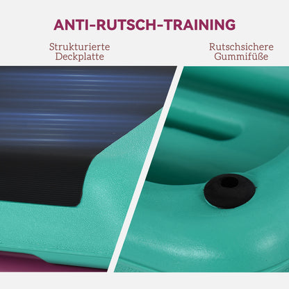 Adjustable Height Fitness Stepper 3 Levels (10/15/20 cm) Non-Slip Step Bench for Home Gym Office Plastic Black+Green+Purple