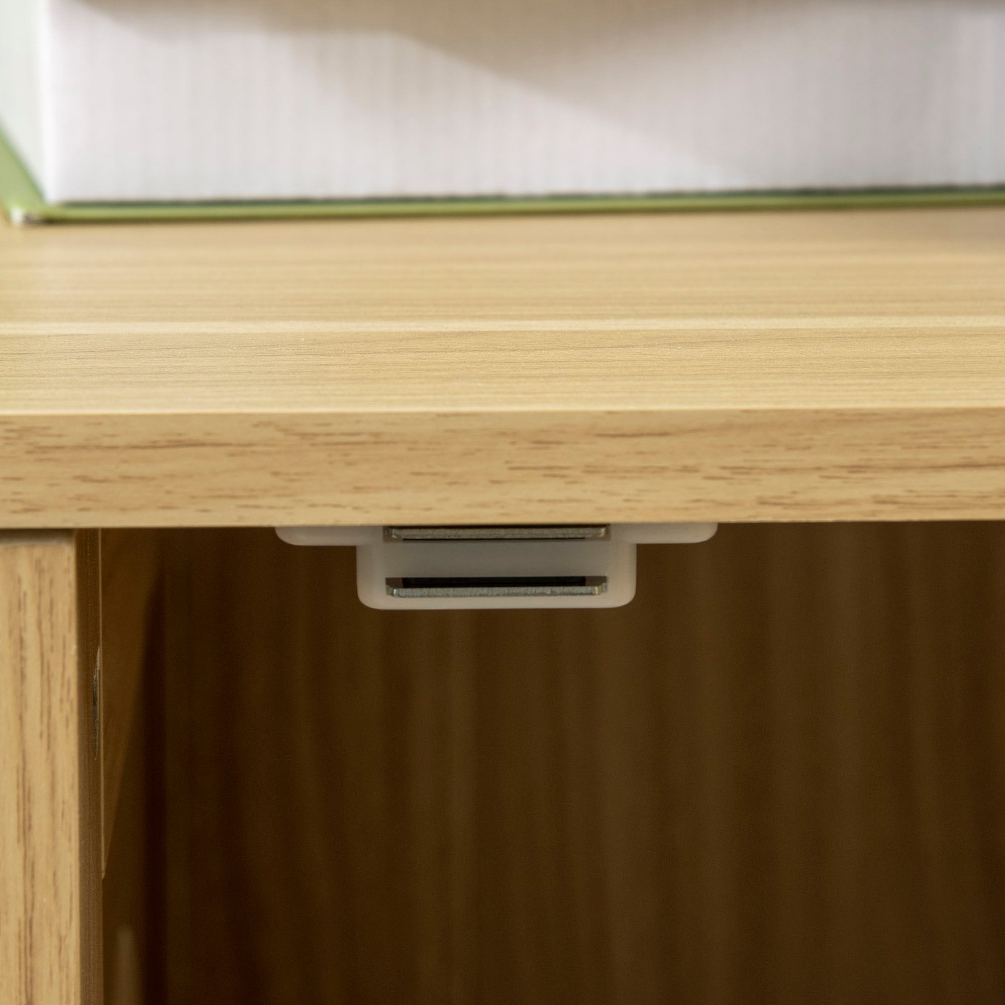 Cat Toilet House Litter Box Cabinet Industrial Style Cat Door Side Entry Hanging Ball Steel Frame Light Wood Appearance