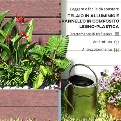 planter box with slatted trellis, raised bed with trellis for climbing plants, 72x38x150cm, light brown