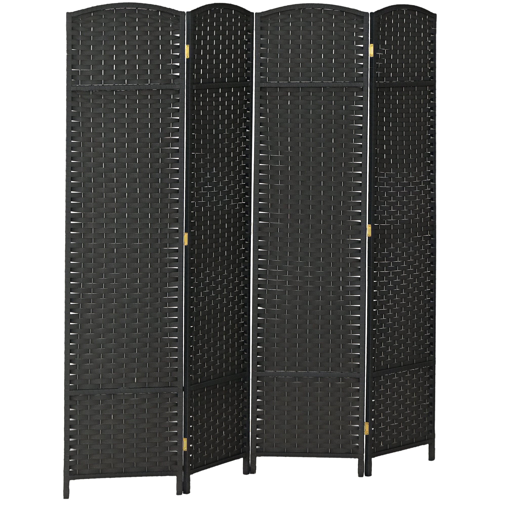 4-Panel Room Divider 160x170 cm Folding Room Divider for Living Room Bedroom Office Black