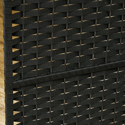 4-Panel Room Divider 160x170 cm Folding Room Divider for Living Room Bedroom Office Black