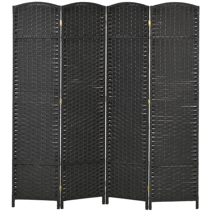 4-Panel Room Divider 160x170 cm Folding Room Divider for Living Room Bedroom Office Black