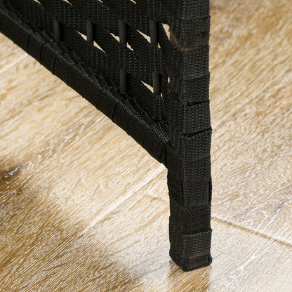 4-Panel Room Divider 160x170 cm Folding Room Divider for Living Room Bedroom Office Black