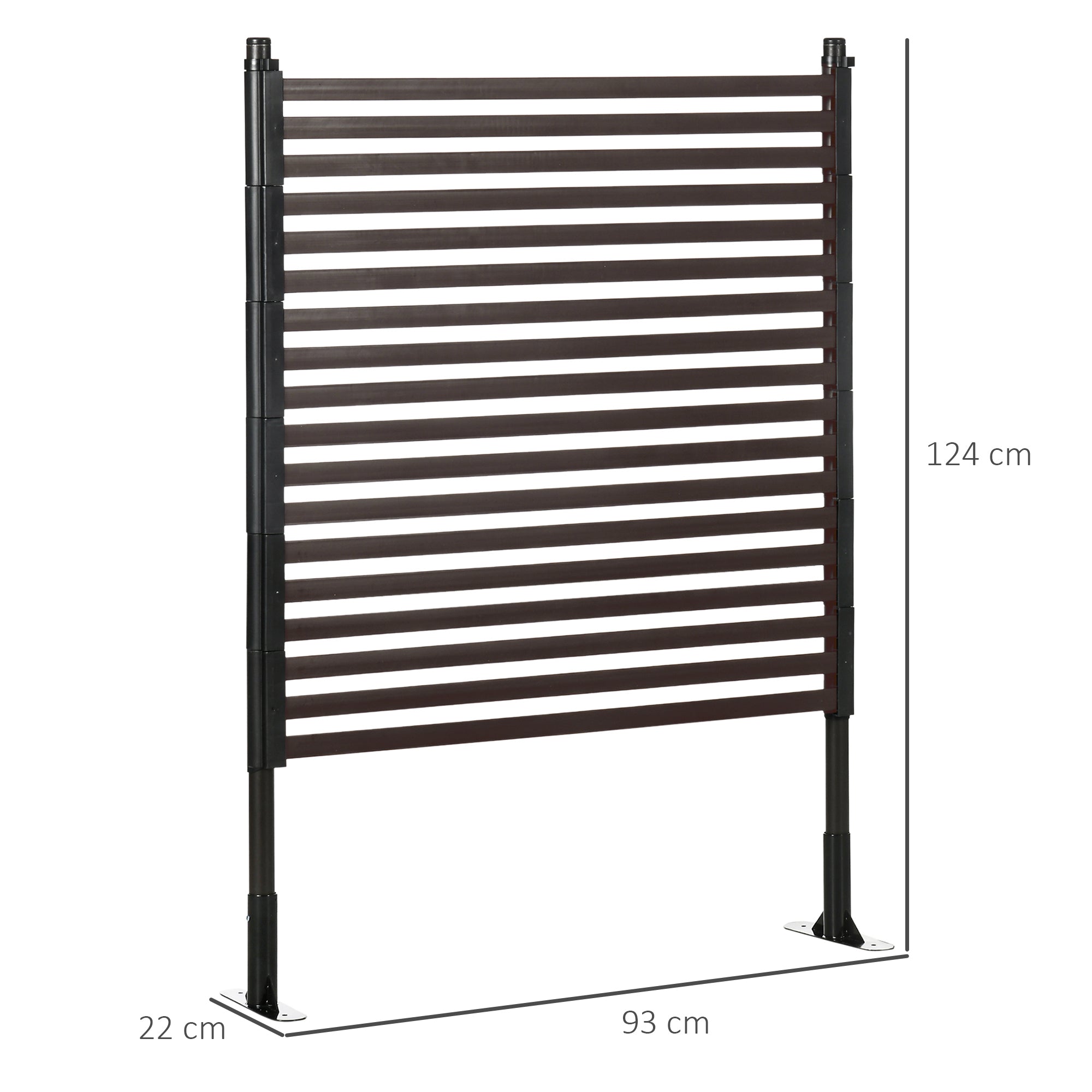Modular Metal Garden Privacy Panel with Feet or Ground Stakes — 36.6 x 8.7 x 48.8 in (93 x 22 x 124 cm)