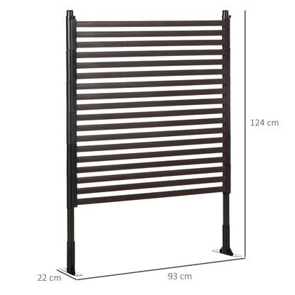 Modular Metal Garden Privacy Panel with Feet or Ground Stakes — 36.6 x 8.7 x 48.8 in (93 x 22 x 124 cm)