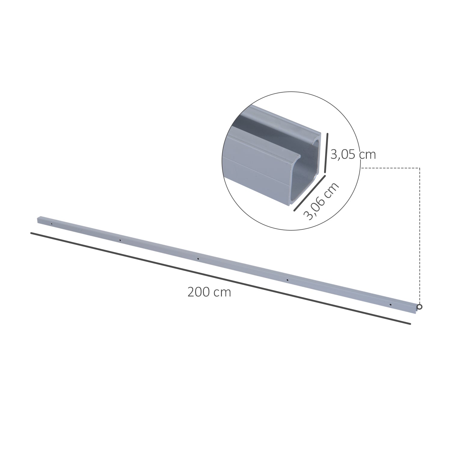 Complete Wooden Sliding Door Kit Hardware Galandage System for Door Thickness 35-45 mm Max Load 75 kg Rail Rollers Screws 200 x 3.05 cm Brown