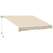 Retractable Outdoor Sunshade Awning 3.6x2.5 m, Retractable Awning with UV Protection Waterproof for Doors and Windows with Crank Opening, Cream