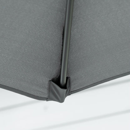 Offset Cantilever Umbrella Ø 293 cm (9.6 ft) – Side Lever, Cross Base Included, Water-Resistant, Wind Vent, UV Protection, Dark Grey