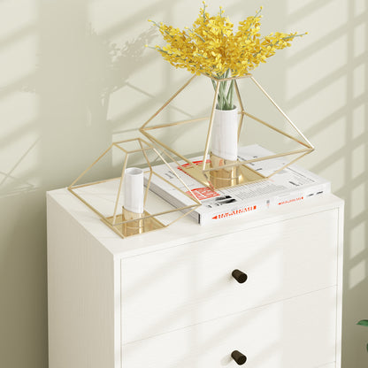 5-Drawer Dresser Slim Bedroom Dresser with Anti-Tip Tall Chest of Drawers for Living Room Hallway 18.5x11.4x37.4 inches White