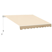 Manual Retractable Awning 295x245 cm Balcony Awning with Metal Crank Waterproof and Anti-UV Exterior Roll-Up Awning for Garden Terrace Windows Beige