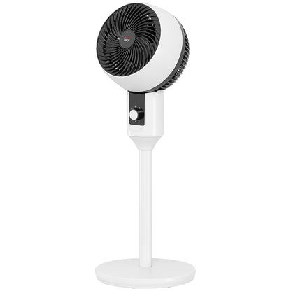 45W Pedestal Fan Air Circulator 3 Speeds, Adjustable 70° Oscillation, Portable and Lightweight Fan for Bedroom, Home or Office, Black and White