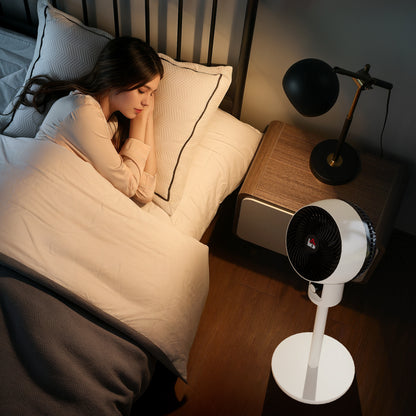 45W Pedestal Fan Air Circulator 3 Speeds, Adjustable 70° Oscillation, Portable and Lightweight Fan for Bedroom, Home or Office, Black and White
