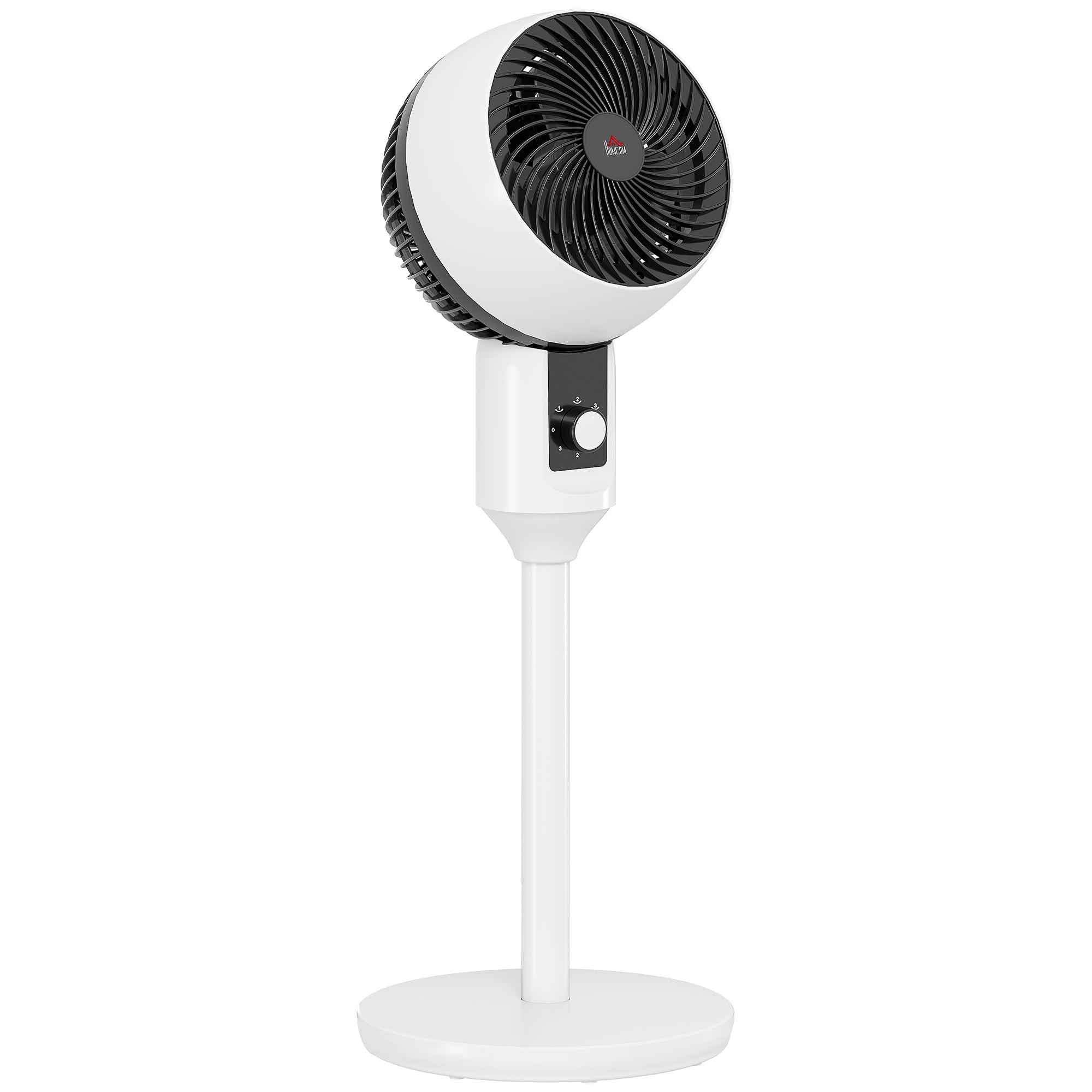 45W Pedestal Fan Air Circulator 3 Speeds, Adjustable 70° Oscillation, Portable and Lightweight Fan for Bedroom, Home or Office, Black and White