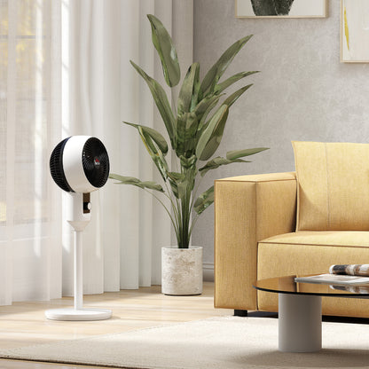 45W Pedestal Fan Air Circulator 3 Speeds, Adjustable 70° Oscillation, Portable and Lightweight Fan for Bedroom, Home or Office, Black and White
