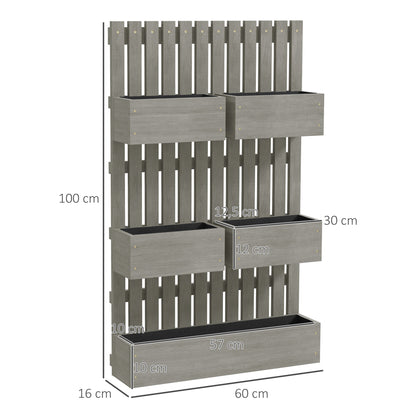 Adjustable Wooden Raised Garden Bed with Trellis, 60 x 16 x 100 cm Planter for Garden & Balcony — Support for Flowers, Climbing Plants, Vegetables & Herbs