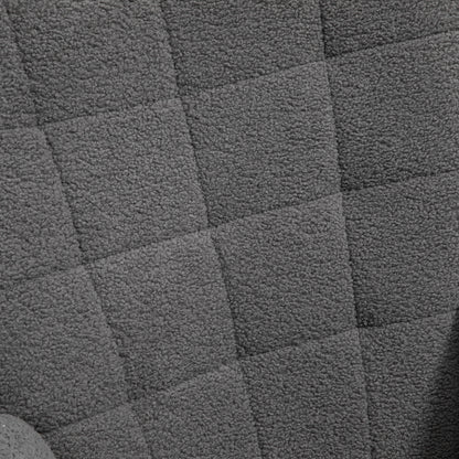 Schaukelstuhl, Schaukelsessel mit Berbervliesoptik, Armlehne, Gepolsterter Sessel mit Holzkufen, Relaxsessel für Wohnzimmer, Schlafzimmer, bis 120kg belastbar, Dunkelgrau