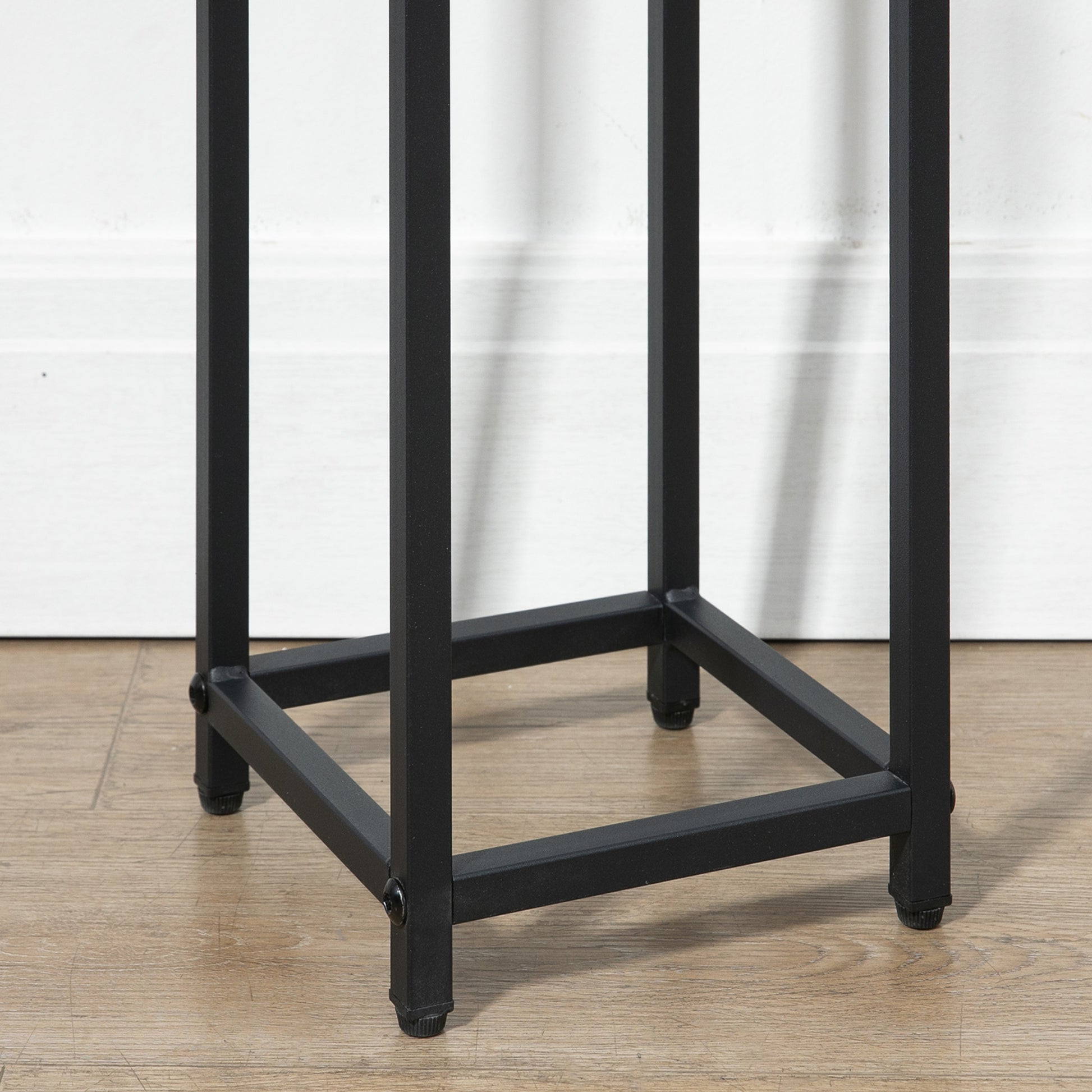 3-Piece Plant Stand Set, 50/70/90cm High Stackable Flower Stand for Indoor Outdoor, Steel Plant Stand for Living Room, Garden Balcony, Black+Nature