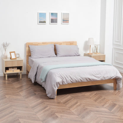 Set of 2 bedside tables nightstand with drawers and shelves, modern style side table for bedroom, living room, dimensions 47 x 47 x 50 cm, natural wood finish