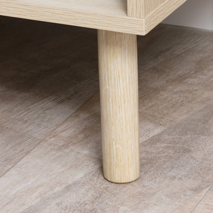 Set of 2 bedside tables nightstand with drawers and shelves, modern style side table for bedroom, living room, dimensions 47 x 47 x 50 cm, natural wood finish