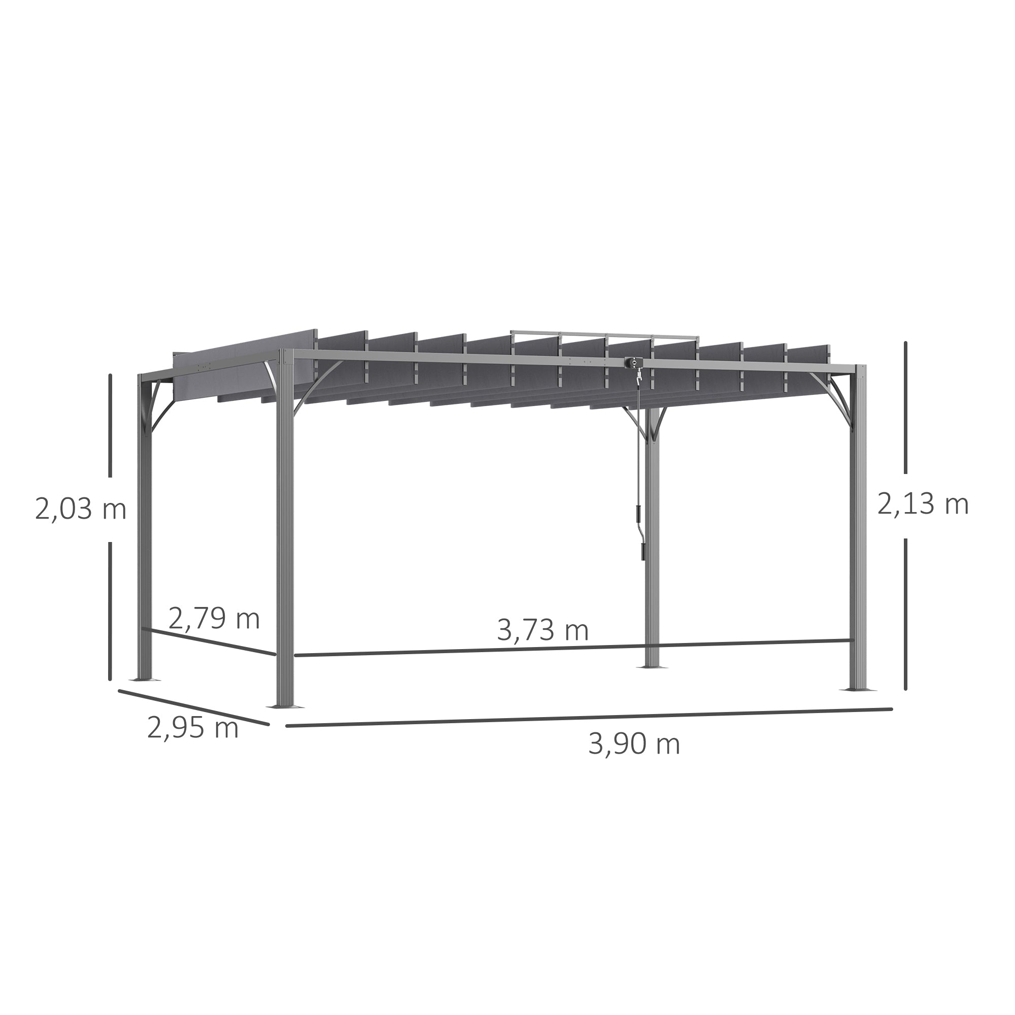 4x3m Garden Gazebo Aluminm Pergola with Rotating Adjustable Slats and UV 50+ Protection Pavilion for Patio Terrace Balcony Gray