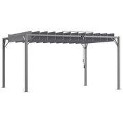 4x3m Garden Gazebo Aluminm Pergola with Rotating Adjustable Slats and UV 50+ Protection Pavilion for Patio Terrace Balcony Gray