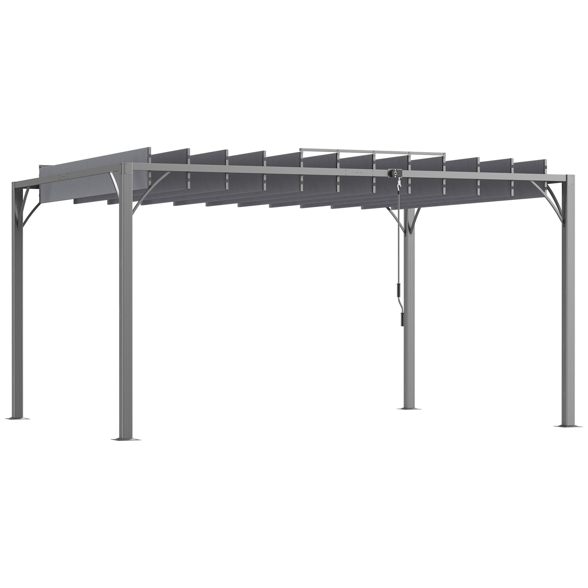 4x3m Garden Gazebo Aluminm Pergola with Rotating Adjustable Slats and UV 50+ Protection Pavilion for Patio Terrace Balcony Gray
