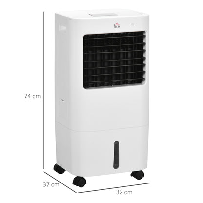 3 in 1 Mobile Air Conditioner with Humidification Water Cooling 15L 60° Oscillating Air Conditioning Unit 65W Air Cooler with 8h Timer, Remote Control, Usage Area 20 ㎡ White 32 x 37 x 69 cm